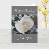 Happy Birthday/Customize Name Kaart (Gele Bloem)