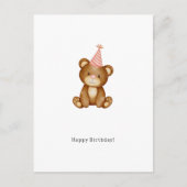 Happy Birthday Cute Bear Card Briefkaart (Voorkant)