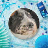 Happy Birthday Cute Bernedoodle Papieren Bordje (Feest)