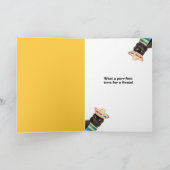 Happy Birthday Cute Black Cat in Sombrerro Feestdagen Kaart (Binnen)