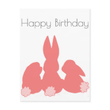 Happy Birthday - Cute Bunnies Briefkaart