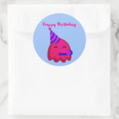 Happy Birthday - Cute Cartoon Emoji Character Ronde Sticker (Tas)