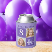 Happy Birthday Cute Custom Kinder Photo Paars Part Blikjeskoeler