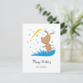 Happy Birthday Cute Dog Puppy Shooting Star-kaart (Staand voorkant)