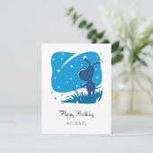 Happy Birthday Cute Dog Puppy Shooting Star-kaart (Staand voorkant)