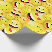 Happy Birthday Cute Emoji Party Cadeaupapier (Hoek)