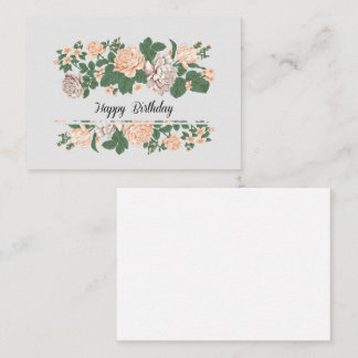 Happy Birthday - Cute Floral Birthday Note Kaart Notitiekaartje