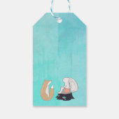 Happy Birthday Cute Fox en Rabbit Illustration Cadeaulabel (Achterkant)