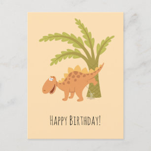 Happy Birthday Cute Funny Dinosaur Dino Peeing Briefkaart