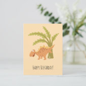 Happy Birthday Cute Funny Dinosaur Dino Peeing Briefkaart (Staand voorkant)