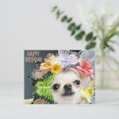 Happy Birthday Cute Funny Dog Feestdagenkaart (Staand voorkant)