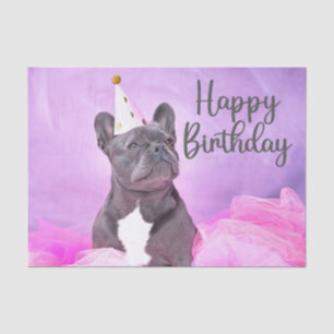 Happy Birthday Cute Funny French Bulldog Tissuepapier