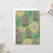 Happy Birthday Cute Groundhog Kaart (Voorkant / Achterkant in situ)