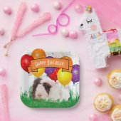 Happy Birthday Cute Guinea Pig Party-ballonnen Papieren Bordje (Feest)