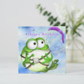 Happy Birthday - Cute Happy Funny Frog Paraglider (Staand voorkant)