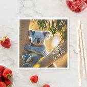 Happy Birthday Cute Koala Beer Servet (Insitu)