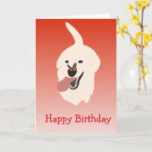 Happy Birthday Cute Labrador Golden Retriever Kaart (Gele Bloem)