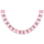 Happy Birthday Cute Magical Unicorn Typography Vlaggetjes (Alle)