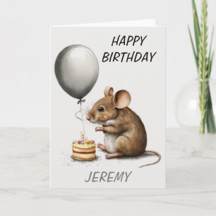Happy Birthday Cute Mouse gepersonaliseerd Kaart