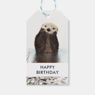 Happy Birthday Cute otter Foto Cadeaulabel