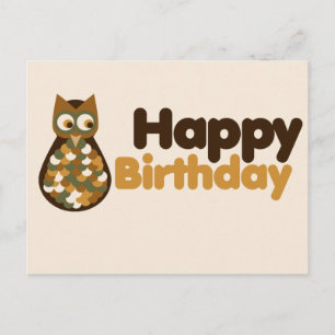 Happy Birthday Cute Owl Design Briefkaart