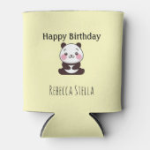 Happy birthday cute panda bear yellow blikjeskoeler (Voorkant)