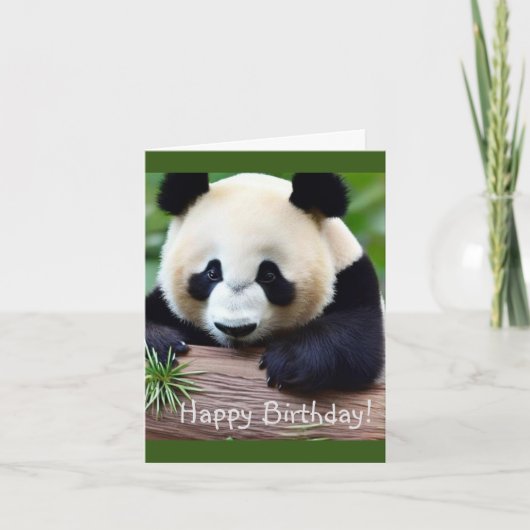Happy Birthday Cute Panda Beer Kaart (Voorkant)