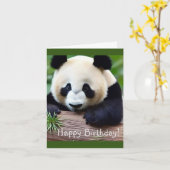 Happy Birthday Cute Panda Beer Kaart (Gele Bloem)