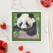 Happy Birthday Cute Panda Beer Servet (Insitu)