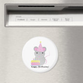 Happy Birthday Cute Parrty Mouse Magneet (Insitu (Vaatwasser))