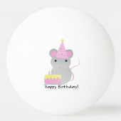 Happy Birthday Cute Parrty Mouse Pingpongbal (Achterkant)
