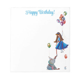 Happy Birthday Cute Party Balloons Notitieblok