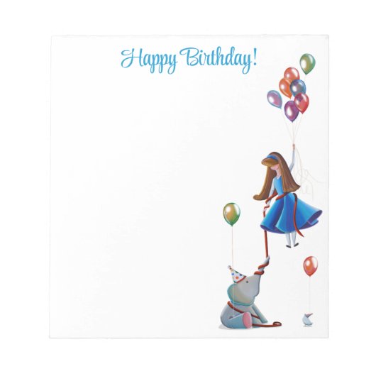Happy Birthday Cute Party Balloons Notitieblok (Voorkant)