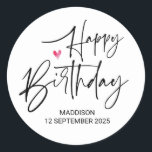 Happy Birthday Cute Party Gifts for Family Friends Ronde Sticker<br><div class="desc">Uw bruiloft zal een sprankelende en verfijnde affaire zijn, dus het past alleen om die verfijning uit te drukken in elk detail van uw speciale dag tot aan de kleinste gepersonaliseerde details. Stijlvol en mooi deze gepersonaliseerde bruiloft dank u labels zijn ideaal voor bruiloft gunsten of als envelop afdichtingen op...</div>