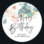 Happy Birthday Cute Party Gifts for Family Friends Ronde Sticker<br><div class="desc">Uw bruiloft zal een sprankelende en verfijnde affaire zijn, dus het past alleen om die verfijning uit te drukken in elk detail van uw speciale dag tot aan de kleinste gepersonaliseerde details. Stijlvol en mooi deze gepersonaliseerde bruiloft dank u labels zijn ideaal voor bruiloft gunsten of als envelop afdichtingen op...</div>