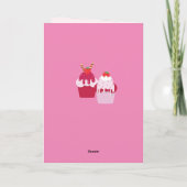 Happy Birthday - Cute Pink Strawberry Shortcakes Kaart (Achterkant)