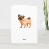 Happy Birthday Cute Pug Puppy Dog Cartoon Verse Kaart (Achterkant)