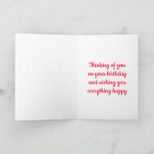 Happy Birthday Cute Pug Puppy Dog Cartoon Verse Kaart (Binnen)