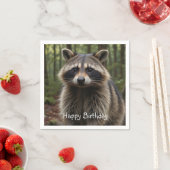 Happy Birthday Cute Raccoon Servet (Insitu)