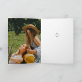 Happy Birthday Cute Script Heart Photo Card Kaart (Binnen)