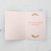 Happy Birthday Cute Sloth Girl Name Kaart (Binnen)