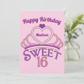 Happy Birthday Cute Specialized Sweet Sixteen Kaart (Staand voorkant)