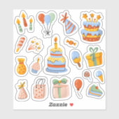 Happy Birthday Cute Stickers set (Vel)