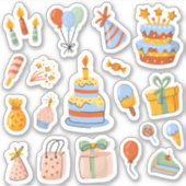 Happy Birthday Cute Stickers set (Voorkant)