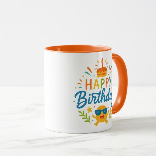 Happy Birthday | Cute Sunshine Combo Mug Mok (Voorkant rechts)