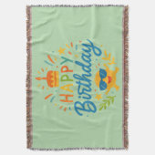 Happy Birthday | Cute Sunshine Throw Blanket Deken (Voorkant Verticaal)