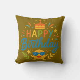 Happy Birthday | Cute Sunshine Throw Pillow Kussen