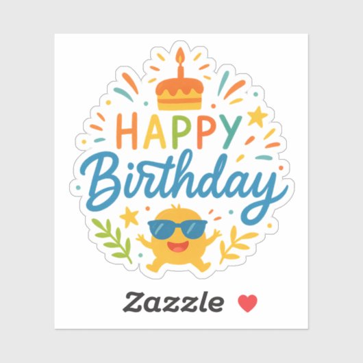 Happy Birthday | Cute Sunshine Vinyl Sticker Sheet (Vel)