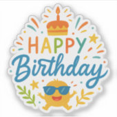 Happy Birthday | Cute Sunshine Vinyl Sticker Sheet (Voorkant)