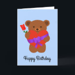 Happy Birthday Cute Teddy Bear #1 Kaart<br><div class="desc">Cute Teddy Bear #1</div>